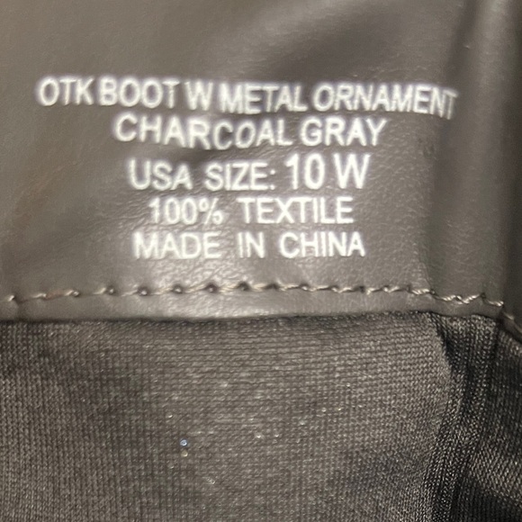 Lane Bryant Women’s Over the Knee Boot w/ Metal Ornament Charcoal Gray 10W NWT - Picture 7 of 9